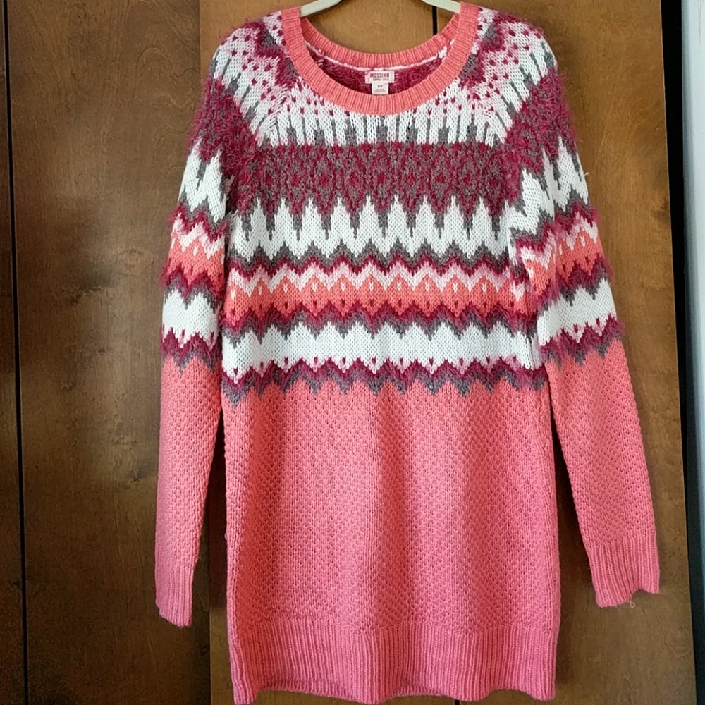 Patterned sweater dress